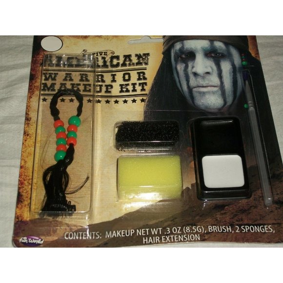 Halloween Native American Warrior Latex Beads Costume Makeup Kit Theater Stage - Picture 1 of 6
